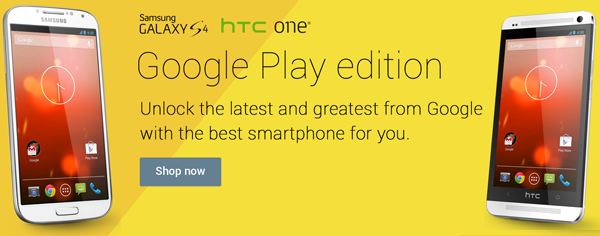 HTC One och Samsung Galaxy S4 nu tillgängliga i Google Play USA