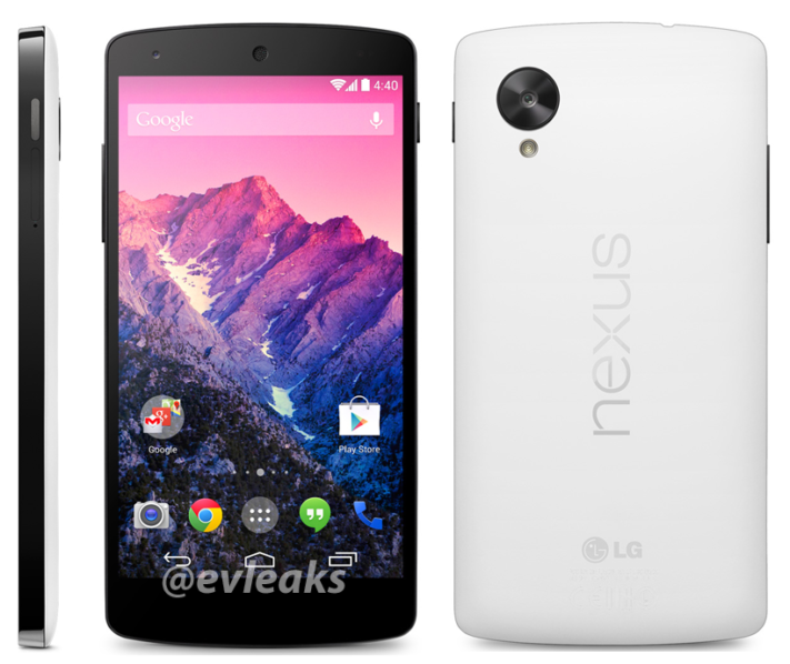 Pressbild på vita modellen av LG Nexus 5, släpps första november?