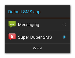 Android 4.4 tillåter att SMS-appar anges som standard