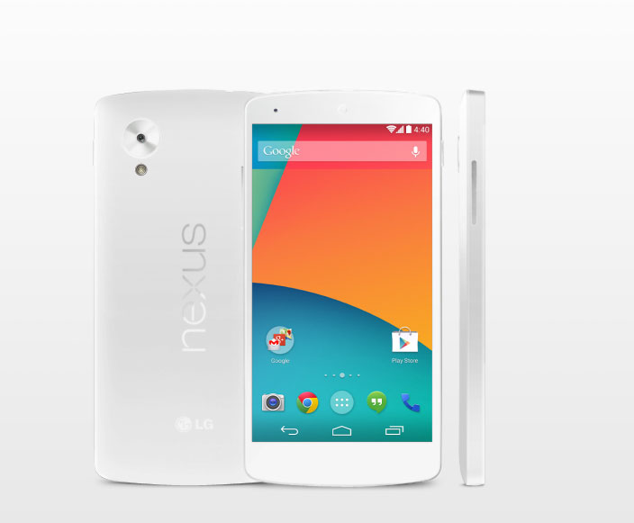 Den vita LG Nexus 5 skulle kunna se ut ungefär så här