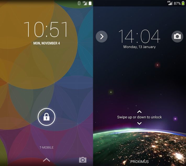 Bildjämförelse mellan Sony Xperia UI och original-Android