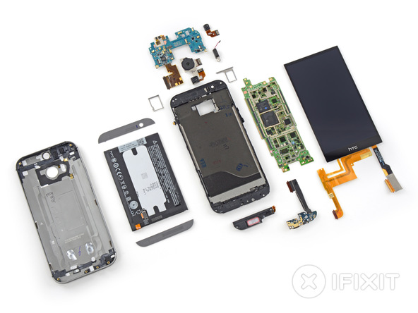 IFixIt plockar isär One M8, säger att den är svår att laga
