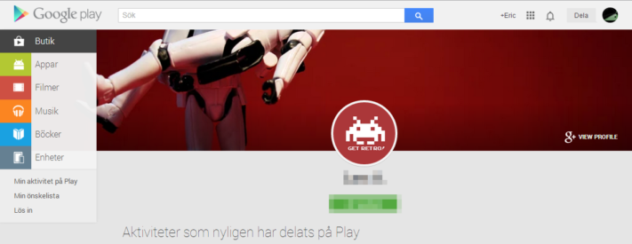 Google Play på webben visar nu din aktivitetshistorik