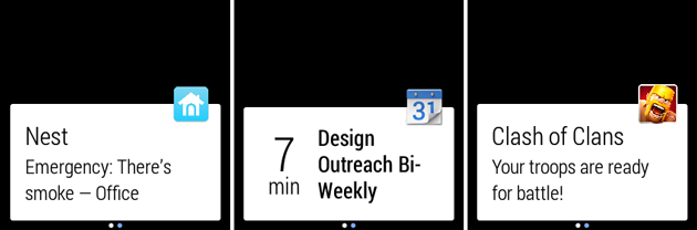 Google visar upp aviseringar för Android Wear