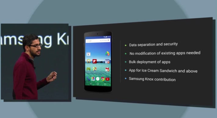 Delar av säkerhetslösningen Samsung Knox kommer integreras i Android