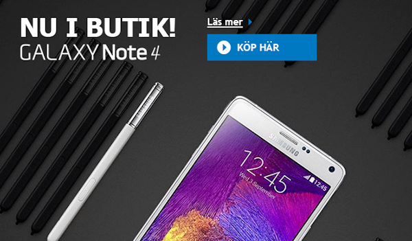 Galaxy Note 4 finns nu i svenska butiker enligt Samsung