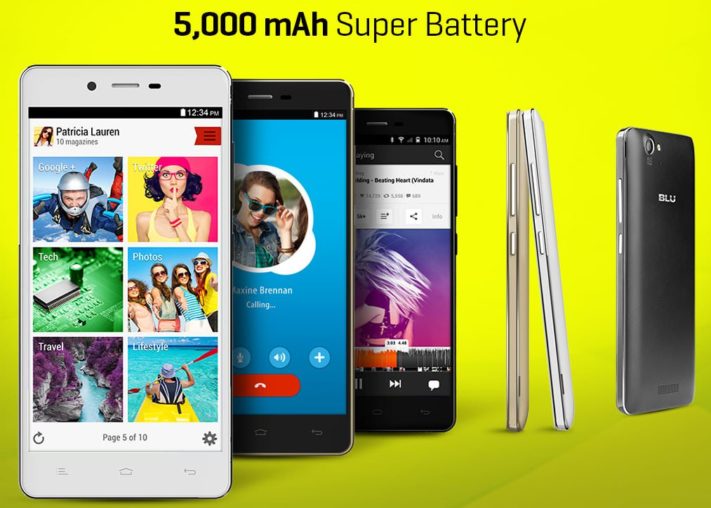 Blu Studio Energy har 5000mAh-batteri, fyra dagars batteritid