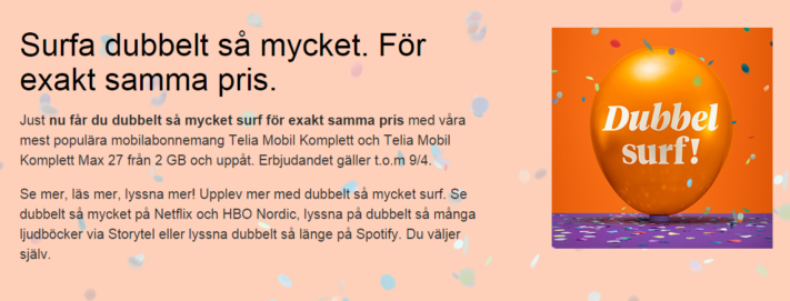 Svenska surffesten fortsätter – Telia dubblerar trafikmängden