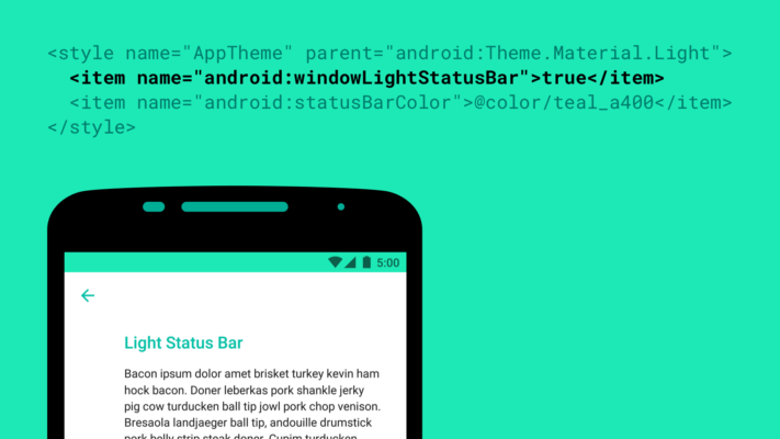 I Android M kan utvecklare välja att visa mörka ikoner i statusfältet