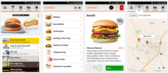 Nu går det att beställa burgare med Max mobilapp