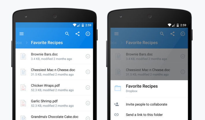 Dropbox nya app anammar Lollipop, har fler finesser