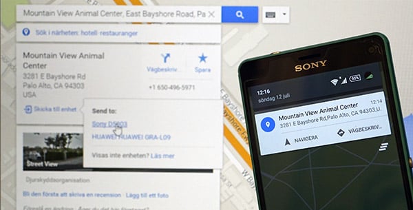 Google Maps uppdateras – skicka platser från datorn till telefonen