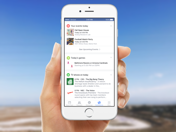Facebook får en mer innehållsrik aviseringspanel