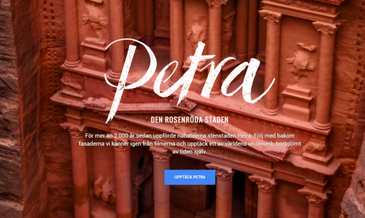 Utforska över 2000 år gamla stenstaden Petra med hjälp av Google Maps