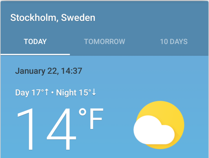 Google offentliggör Androids nya vädervisning