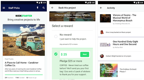 Kickstarter släpper officiell Androidapp