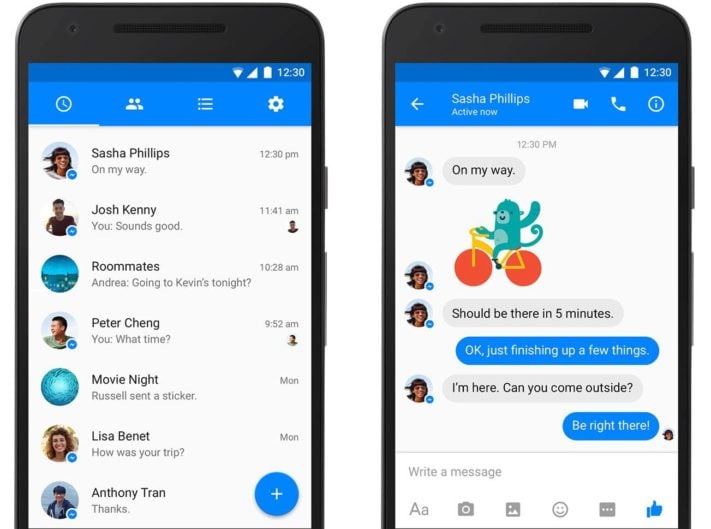 Skarpa Facebook Messenger får ”Material Design”