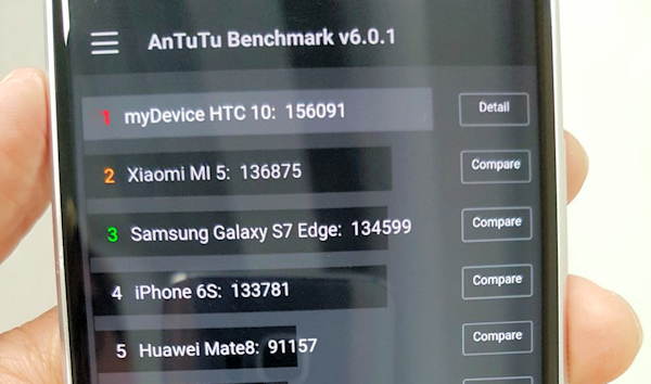 Senaste bilden på HTC 10 visar högt AnTuTu-resultat