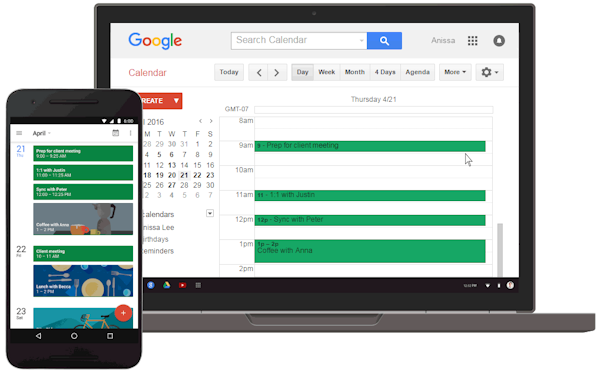 Googles kalender får stöd för påminnelser på webben