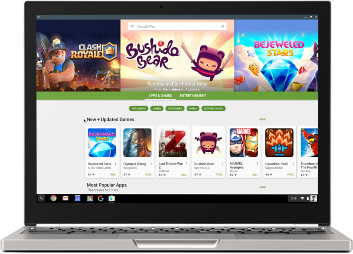 Alla nya Chromebooks i år kommer att stödja Androidappar