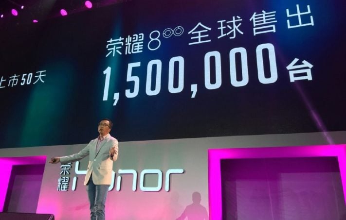 Huawei har sålt 1,5 miljoner Honor 8, över 100 miljoner Honor-enheter totalt