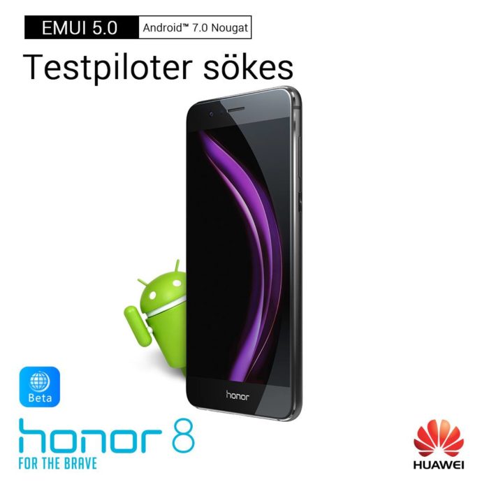 Huawei söker betatestare av Android 7.0 för Honor 8