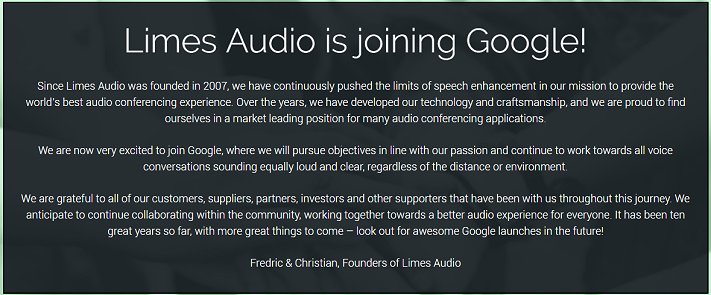 Google förvärvar svenska utvecklaren Limes Audio