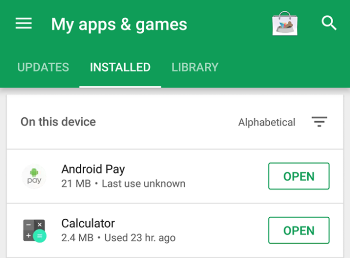 ”Mina appar” kan få ny utformning i Google Play