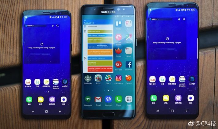 Bild på vad som sägs föreställa Samsung Galaxy S8, Note 7 och S8 Plus dyker upp