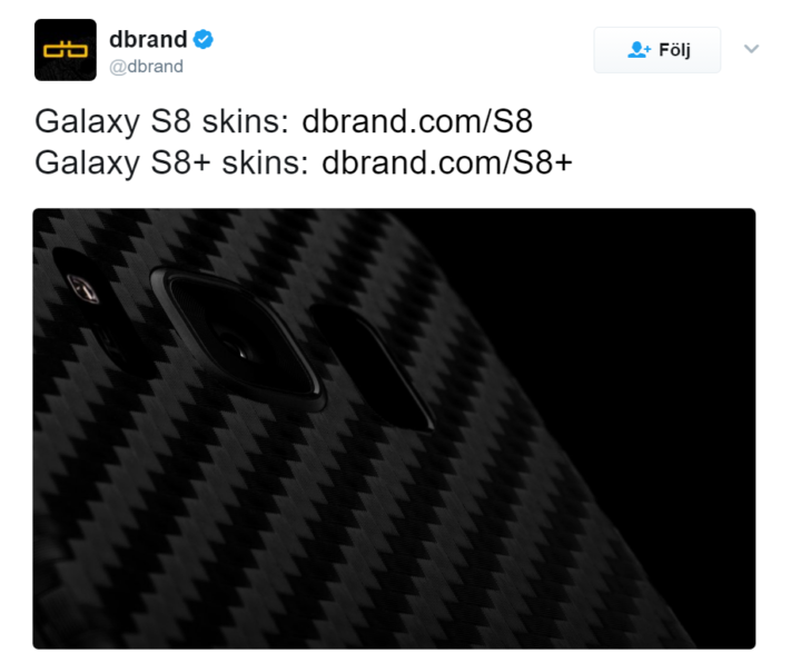 Skaltillverkare publicerar bild på Galaxy S8 och tar emot förbeställningar