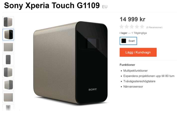 Sonys interaktiva Android-projektor Xperia Touch går nu att köpa i Sverige