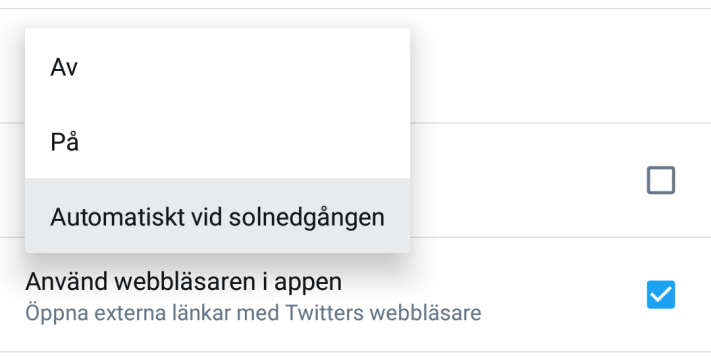 Twitter kan nu aktivera nattläget automatiskt