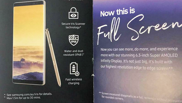 Broschyr avslöjar specifikationer för Samsung Galaxy Note 8