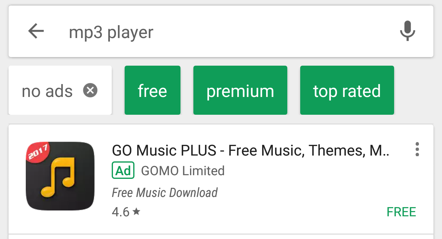 Vissa användare har fått upp sökfilter i Google Play Swedroid