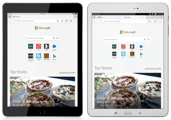 Webbläsaren Microsoft Edge släpps för surfplattor