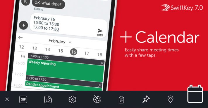 SwiftKey får kalenderfunktion i nya verktygsfältet