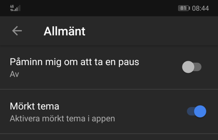 YouTube får sitt mörka tema