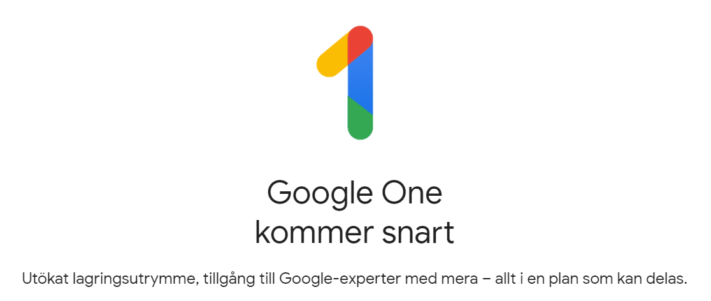 Google One lanseras inom kort i Sverige – uppgraderat lagringsutrymme och familjedelning