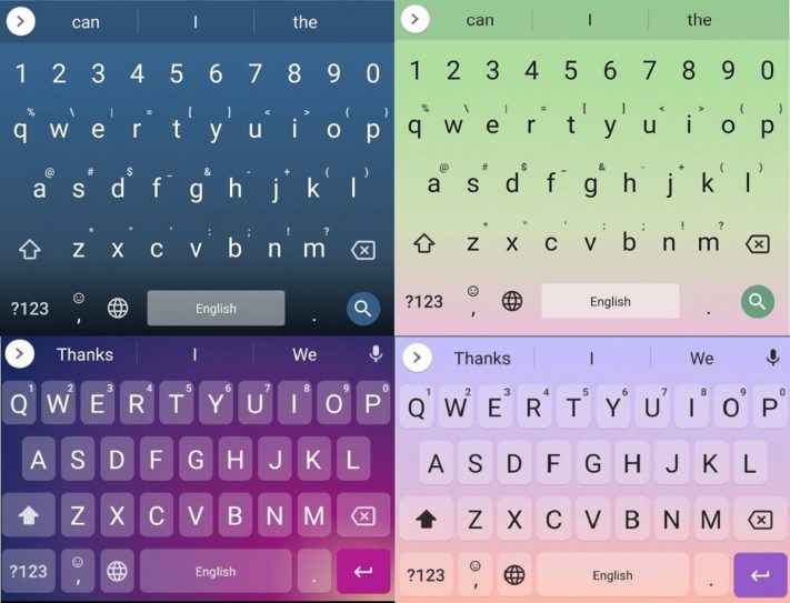 Google Gboard får teman med gradienter