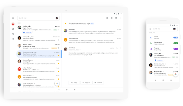 Gmail-appen får ny helvit design
