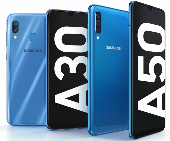 Samsung lanserar Galaxy A50 och A30 med 6,4-tumsskärmar och stora batterier