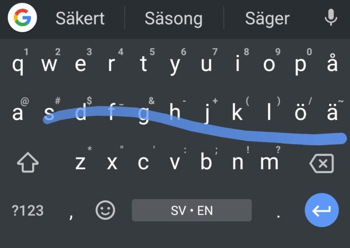 Sveper eller trycker du fram ord i virtuella tangentbord?