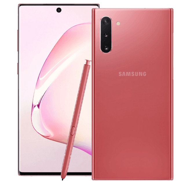 Pressbilder på rosa Samsung Galaxy Note 10