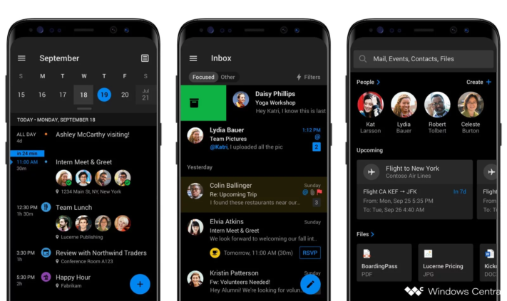 Outlook för Android är på väg att få mörkt tema
