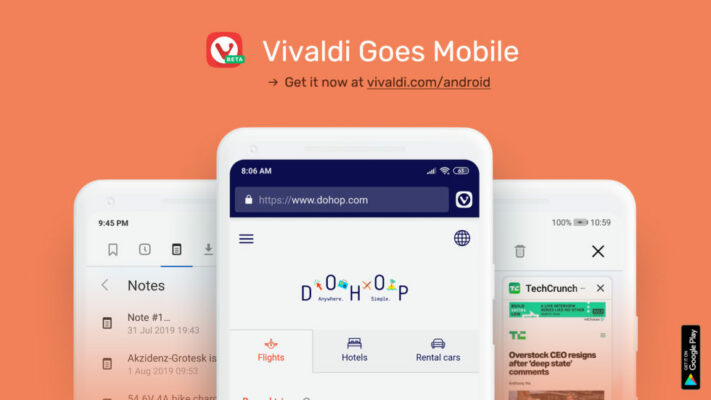 Vivaldi släpper sin webbläsare för Android