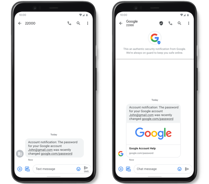 Google introducerar verifierade SMS