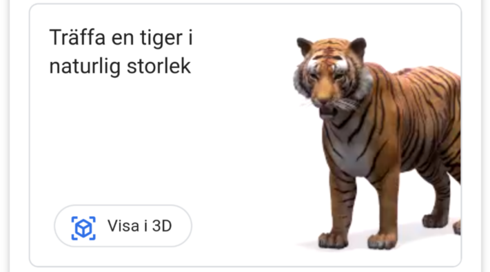 Tips: Google kan visa animationer av djur i förstärkt verklighet