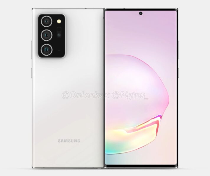 Samsung Galaxy Note 20 Plus visas upp i renderade bilder