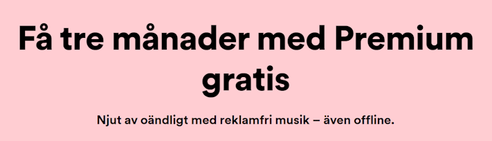 Spotify erbjuder tre månader gratis för nya prenumeranter