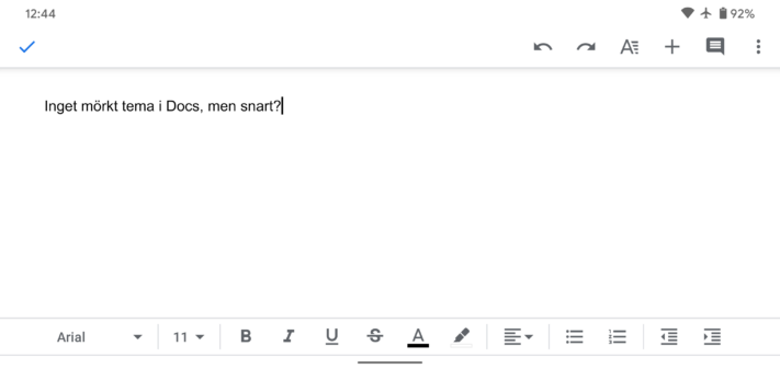 Google Docs ser till sist ut att få mörkt tema